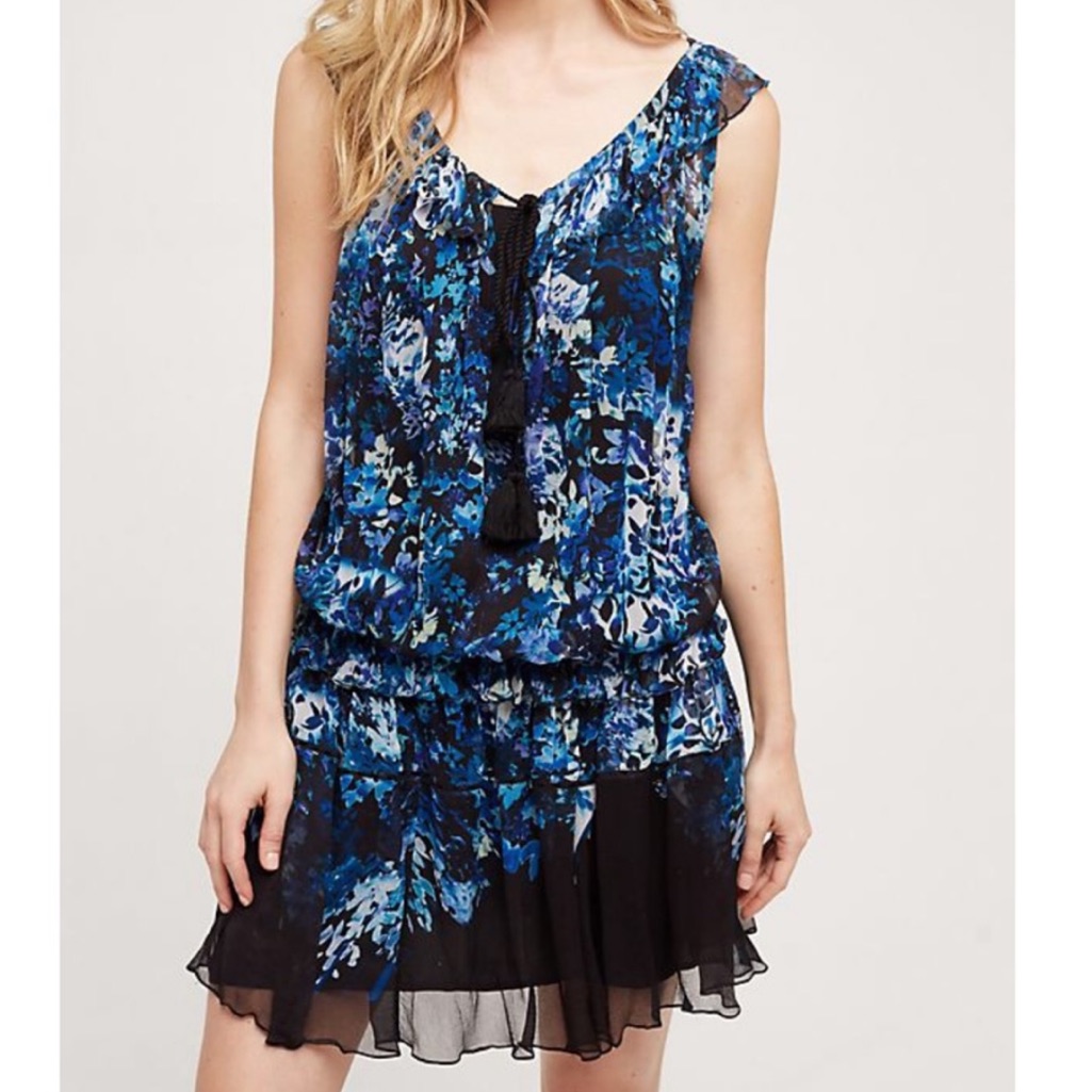 Nwt Anthropologie Tryb Drop Waist Floral Dress